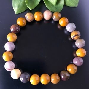 Mookaite Jasper 8mm Natural Stone Beads Stretchable Bracelet